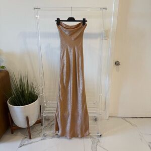 Metallic pink Strapless Dress